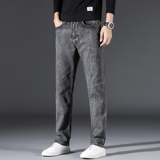 Jeans de Cintura Alta Elásticos para Hombre - Corte Recto Clásico - Image 9