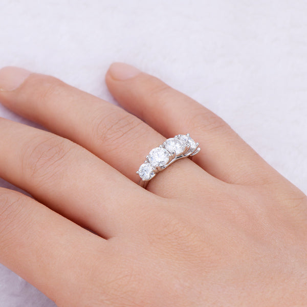Anillo de Moissanita Lujo Europeo Plata 925 - Diseño Contemporáneo Premium
