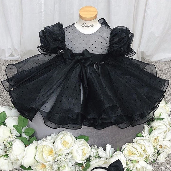 Vestido Princesa Niña Negro Tutú Esponjoso