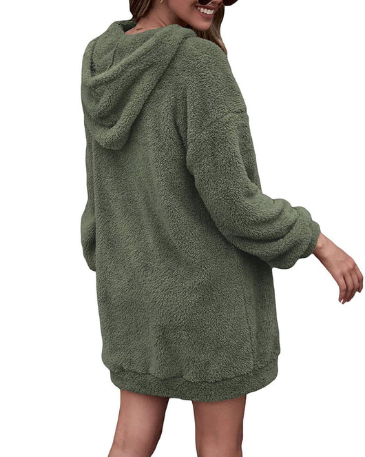 Abrigo Sudadera Polar Reversible con Capucha y Cremallera - Image 14