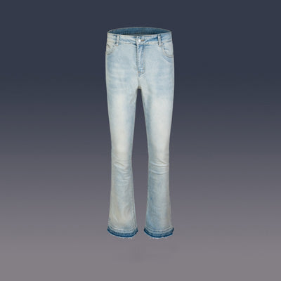 Pantalones Retro Desgastados con Efecto Vintage y Detalles Rasgados