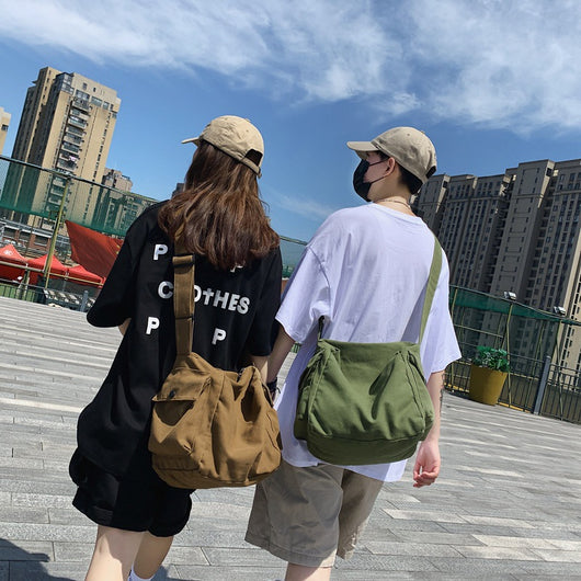 Bolsa de Lona Cruzada Minimalista para Literatura y Arte - Image 9