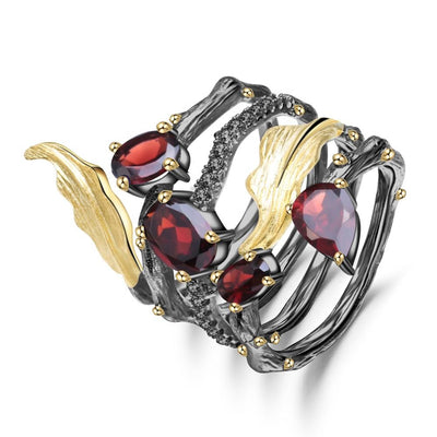 Anillo de Cristal Piedras Preciosas Multicolor en Plata 925 - Image 5