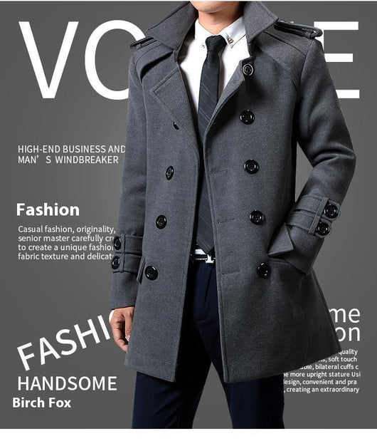 Abrigo Largo Slim Fit Estilo Coreano para Hombre - Image 10