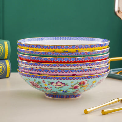 Plato de Cerámica Bambú 8 Pulgadas con Esmalte Tradicional Chino - Image 2