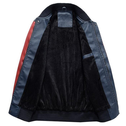 Chaqueta de Cuero Cropped con Forro Polar para Hombre - Estilo Béisbol - Image 24