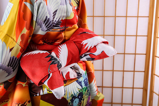 Kimono Formal Nubes Auspiciosas y Grúas - Diseño Tradicional Jinxiutu - Image 9