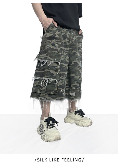 Shorts de Trabajo Camuflaje Pierna Ancha - Estilo Casual Moderno - Image 7