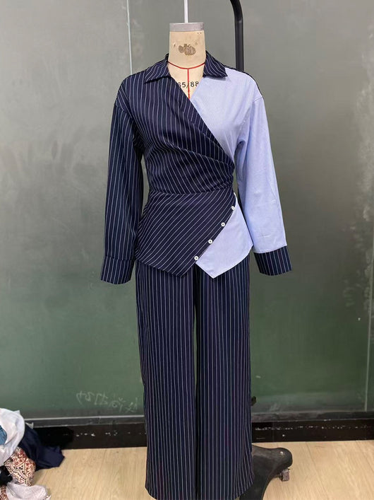 Traje Ejecutivo con Contraste: Camisa Manga Larga y Pantalón Recto - Image 11