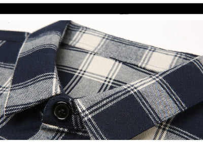 Camisa de Cuadros Casual con Solapa para Hombre - Image 8