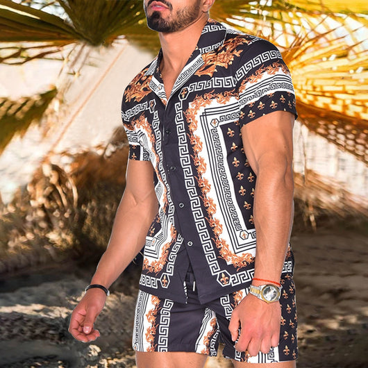 Camisa Estampada de Secado Rápido - Conjunto Casual para Hombre