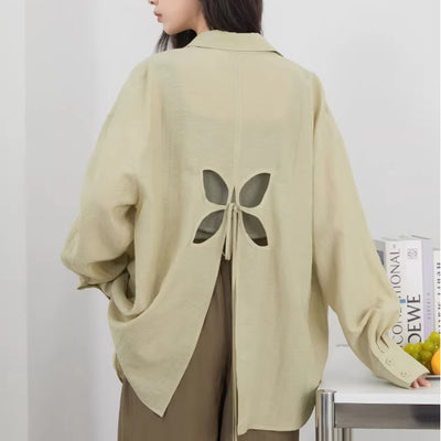 Blusa Holgada Verde Protección Solar con Espalda Calada