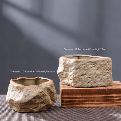 Maceta de Cerámica Rústica para Suculentas - Diseño Piedra Natural - Image 20