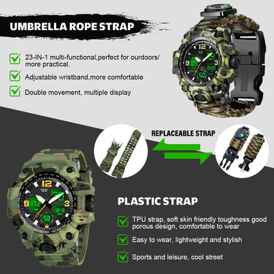 Reloj Deportivo Multifunción con Brújula, Termómetro y Silbato de Emergencia - Image 11