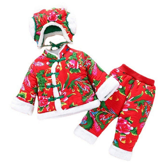 Abrigo Floral Acolchado para Niña - Conjunto de Invierno con Pantalón - Image 4