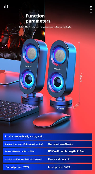 Parlante Subwoofer de Escritorio con Bluetooth y USB Dual - Image 18