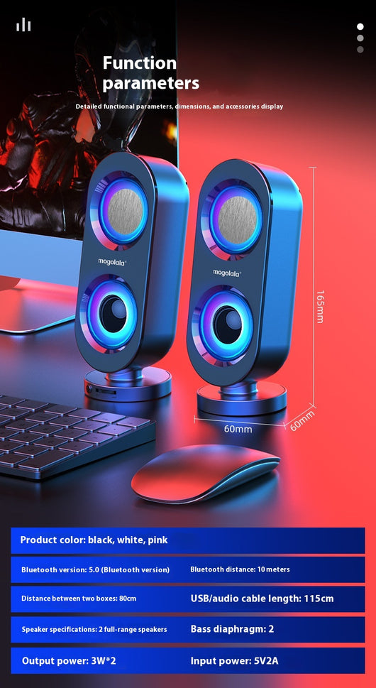 Parlante Subwoofer de Escritorio con Bluetooth y USB Dual - Image 18