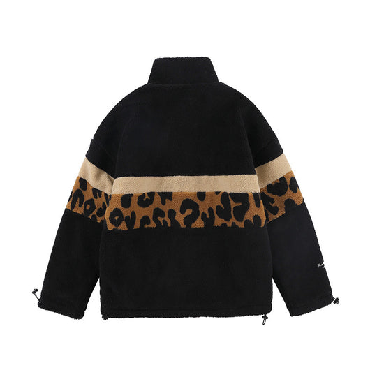Abrigo de Lana de Cordero Hombre Estampado Leopardo - Corte Holgado y Cálido - Image 11