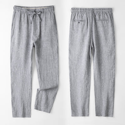 Pantalones de Lino Hombre Talla Grande Cintura Elástica Ajuste Suelto - Image 6