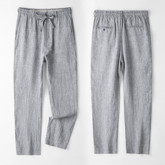 Pantalones de Lino Hombre Talla Grande Cintura Elástica Ajuste Suelto - Image 6