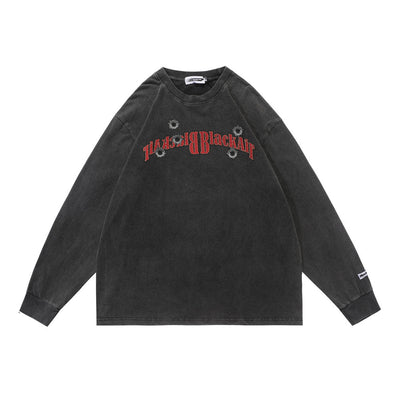 Camiseta Manga Larga Cuello Redondo Estampada con Efecto Desgastado para Hombre - Image 9
