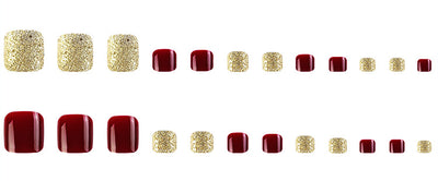 Adhesivos de Uñas Rojo Vino - Diseño Acabado Profesional - Image 10