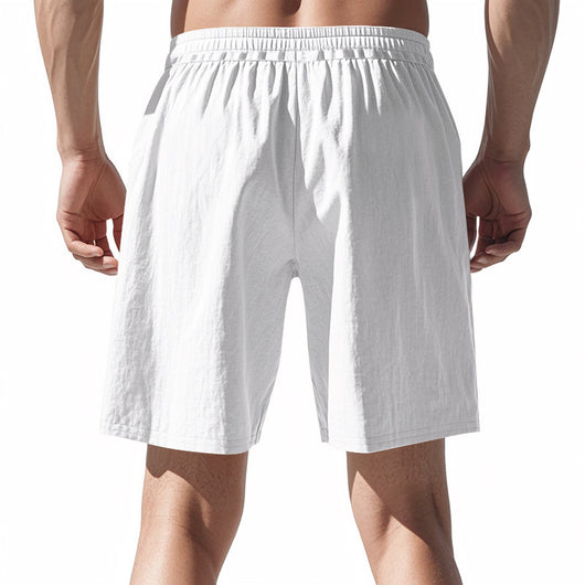 Shorts de Lino Sueltos para Hombre - Estilo Playa Casual Lavado - Image 33