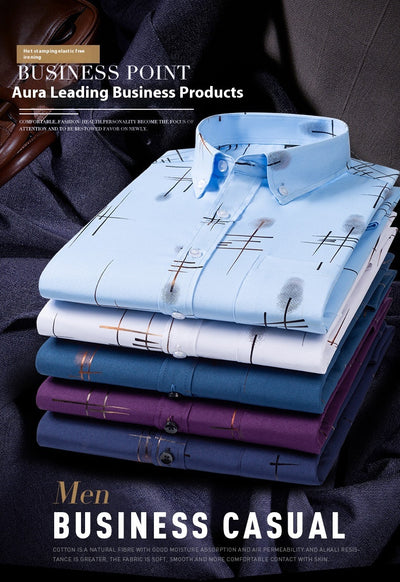 Camisa Casual Antimanchas para Hombre Maduro - Patrón Cuadros Bronce sin Planchado - Image 20