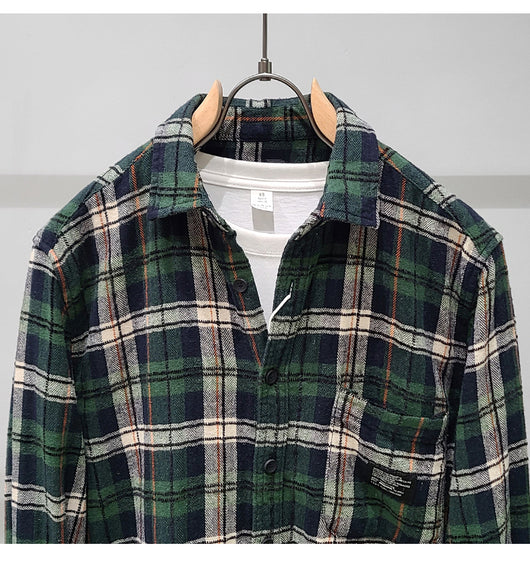 Camisa de Cuadros Verde en Algodón con Manga Larga - Image 10