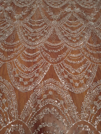 Vestido de Novia con Encaje de Lentejuelas y Perlas Efecto Onda - Image 3