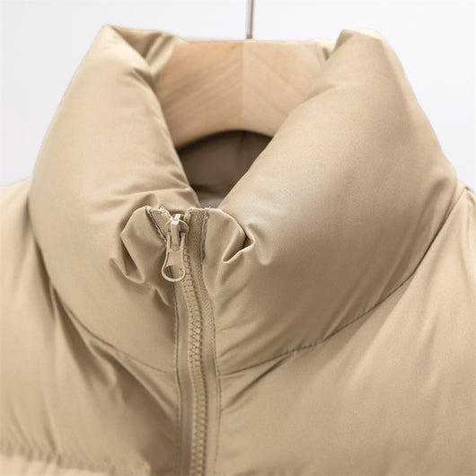 Chaleco Acolchado de Plumón para Mujer con Cuello Alto Grueso y Cálido - Image 20