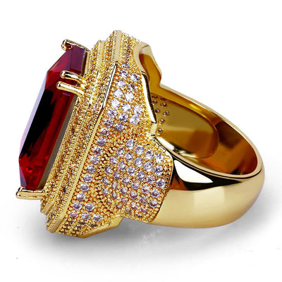 Anillo de Rubí con Circonitas Enchapado en Oro - Image 9
