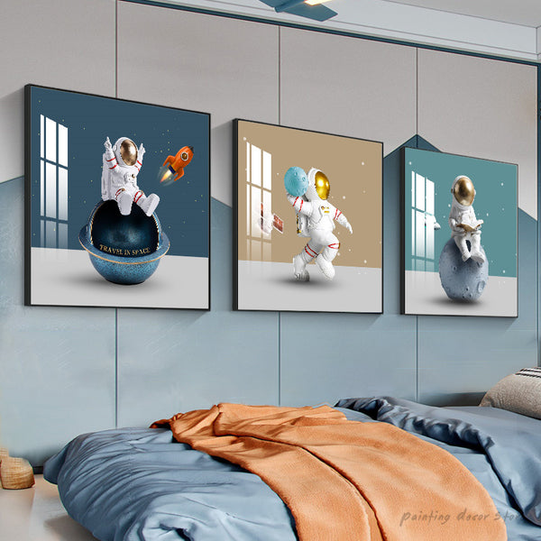 Cuadro Decorativo Astronauta Viajando por el Espacio