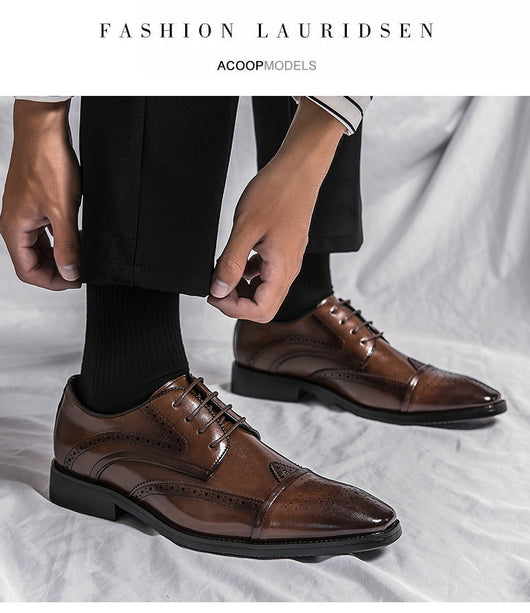Zapatos de Cuero Clásico Estilo Británico Talla Grande - Cordones Bajos - Image 11