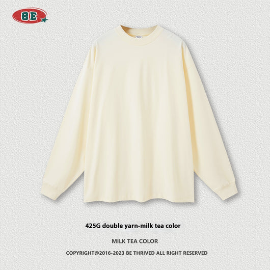 Camiseta Manga Larga Oversize para Hombre - Algodón Puro Otoño Invierno - Image 9