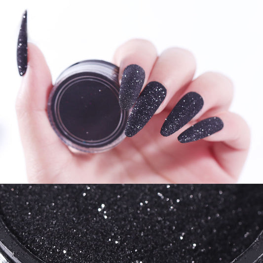 Polvo de Uñas Efecto Gasa Starlight Negro - Acabado Azucarado Premium - Image 2
