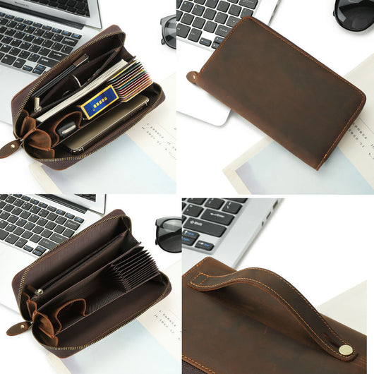 Bolsa de Cuero Genuino para Hombre Estilo Retro Clásico con Gran Capacidad - Image 3