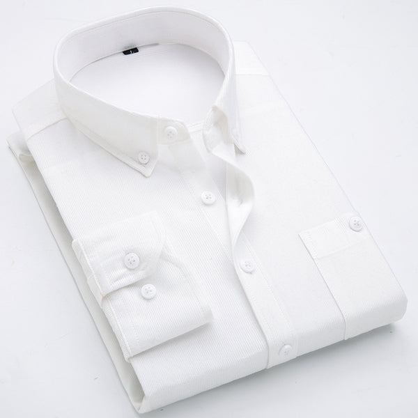 Camisa Slim Fit de Negocios en Color Liso para Primavera