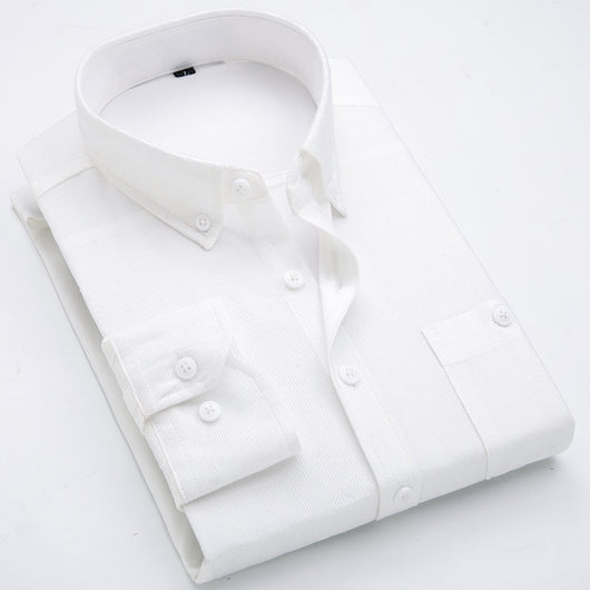 Camisa Slim Fit de Negocios en Color Liso para Primavera - Image 2