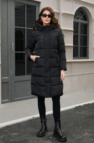 Chaqueta Larga de Algodón Grueso con Capucha - Ajuste Slim Resistente al Frío - Image 19