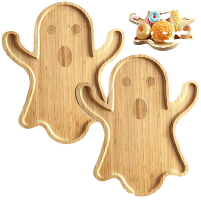 Bandeja Decorativa de Madera Halloween Fantasma para Quesos y Frutas 34x29x1,5cm - Image 4