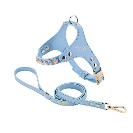 Arnés y Correa para Perro de Cuero PU con Strass Ajustable - Image 12
