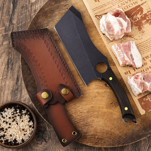 Cuchillo Táctico Multiusos de Titanio Negro para Cocina - 5 Funciones