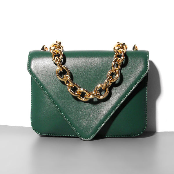 Bolsa Mensajera de Cuero con Cadena - Colección Verano