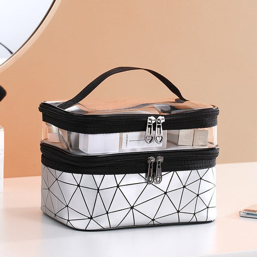 Bolsa Cosmética Cuadrada Impermeable Gran Capacidad con Diseño Diamante - Image 7
