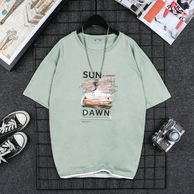 Camiseta de Algodón Puro para Hombre - Manga Corta Trend Tide - Image 10