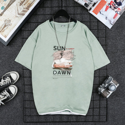 Camiseta de Algodón Puro para Hombre - Manga Corta Trend Tide - Image 10