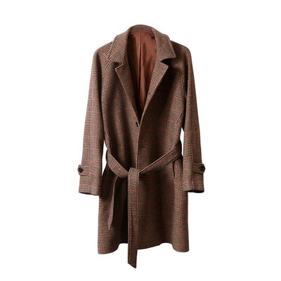 Abrigo de Lana Cuadros Houndstooth Vintage para Caballero - Image 11