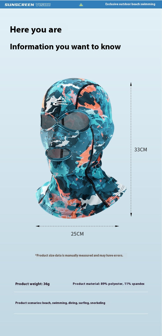 Cobertura Facial de Protección Solar para Natación - Unisex - Image 17