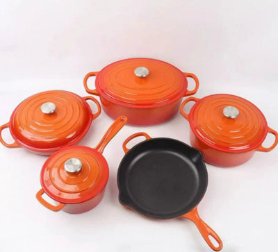 Juego de Cocina de Hierro Esmaltado: Sartén y Olla para Guisos - Image 7